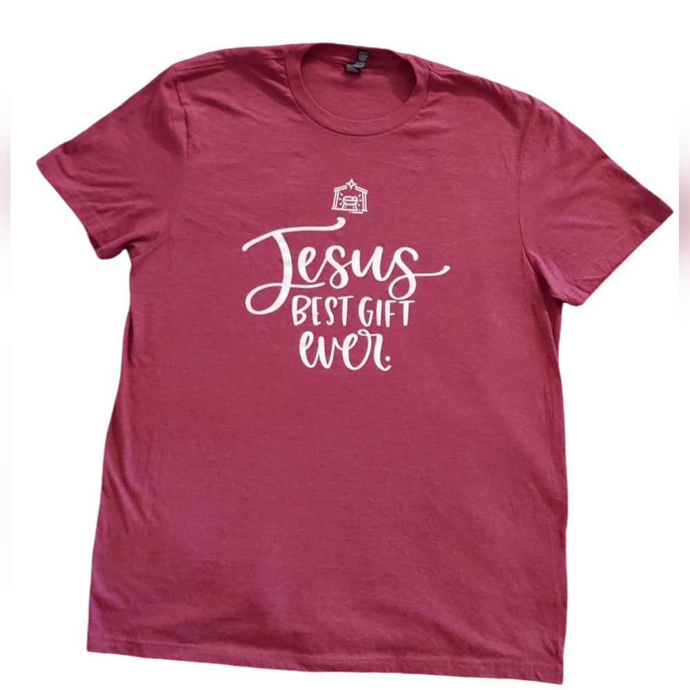 Dist Rict Tee Shirt Jesus Best Gift Ever Large Red Unisex